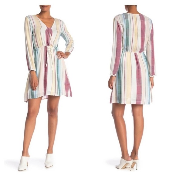 Rails Anthropologie Becca Faux Wrap Dress Cusco Striped XS - Picture 2 of 8